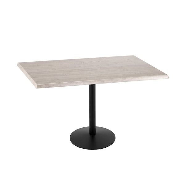 36" Tall OD214 Black Table Base 22" Diameter Foot 30" x 48" White Ash Top by the HollBar Stool Co.